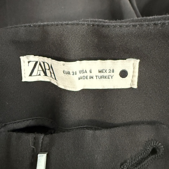 Zara Black Pants with pleating size 6 -cp - Picture 6 of 6